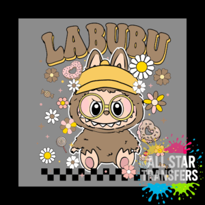 Cute Monster Flower & Donuts - Brown