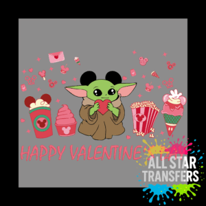 Popcorn/Ice Cream Happy Valentines Day - Green Alien