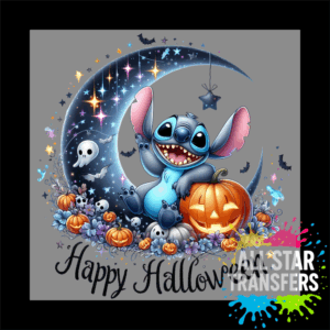 Halloween - Blue Alien - Happy Halloween - In Moon