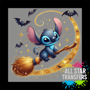 Halloween - Blue Alien - broomstick