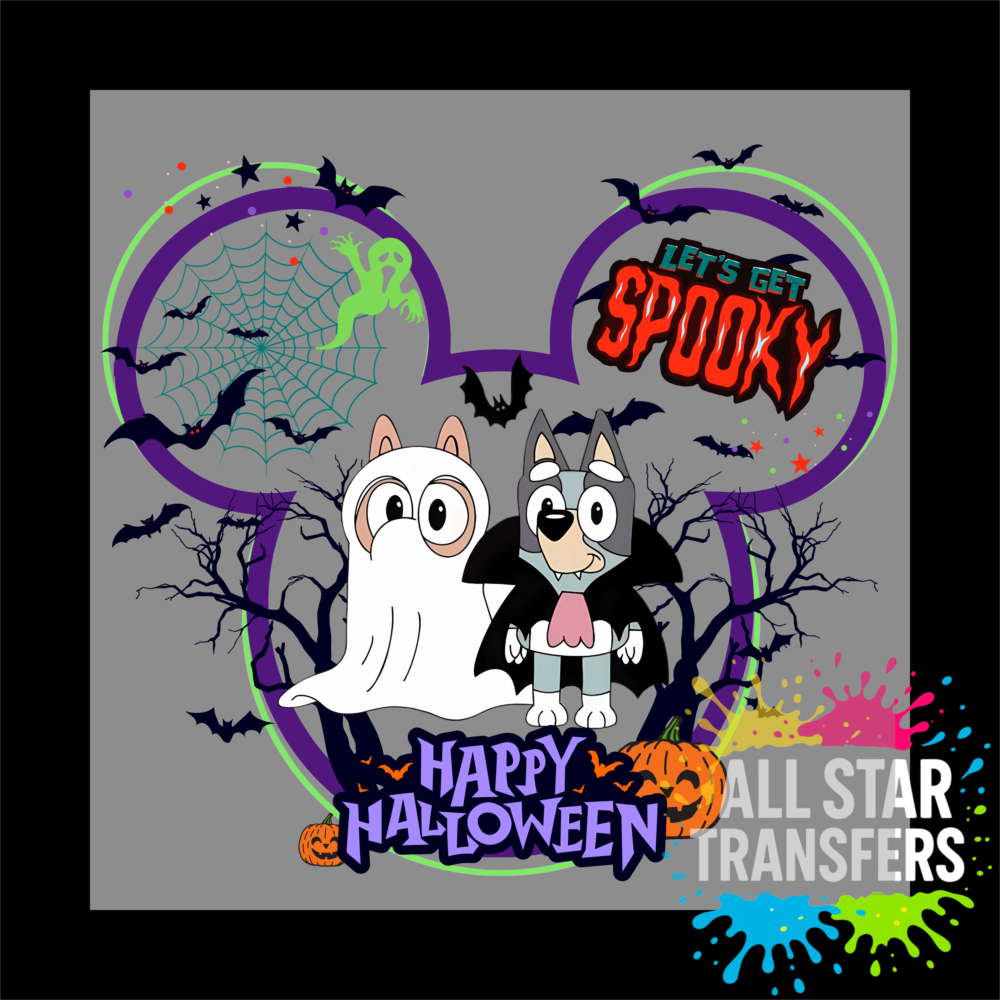 Happy Halloween - Purple/Green - Blue Dog