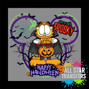 Happy Halloween - Purple/Green - Orange Cat