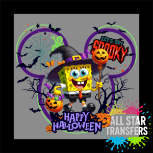 Happy Halloween - Purple/Green - Sponge Man