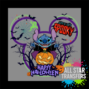 Happy Halloween - Purple/Green - Blue Alien