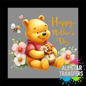 Watercolour Happy Mothers Day - Flower Honey Bear
