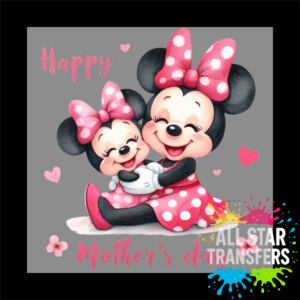 Watercolour Happy Mothers Day - Girl Mouse & Baby - Design 2