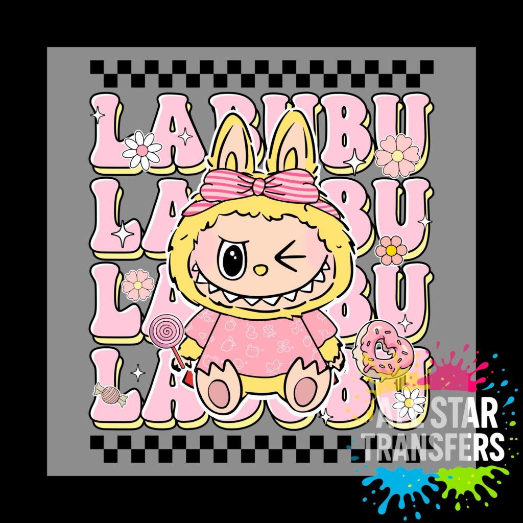 Cute Monster Check - Pink/Yellow