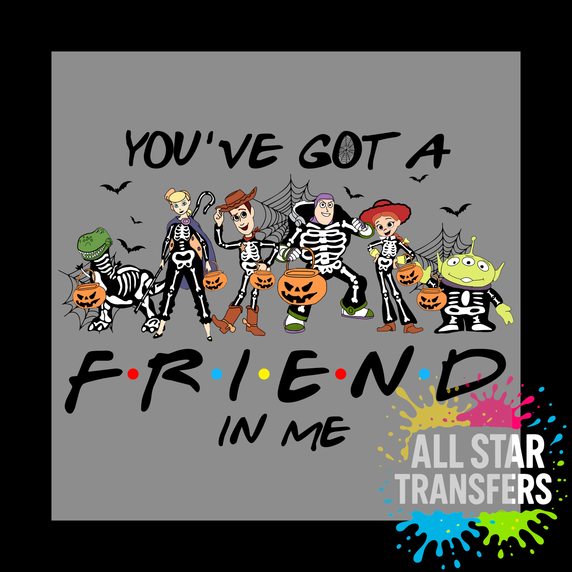 Halloween - Cowboy skeleton friends