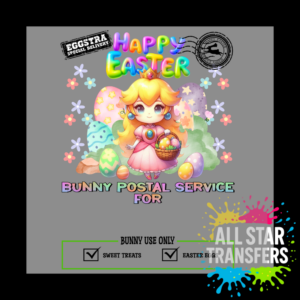 Happy Easter - Special Delivery Pink Princess Blonde hair Blue Earings