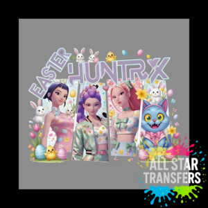 Easter Huntrix Water Colour 4 block with Cat